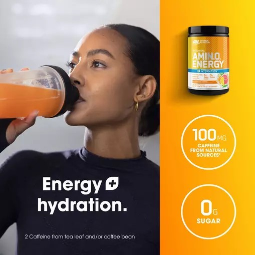 Optimum Nutrition Essential AMIN.O. ENERGY + Electrolytes *new* Sun-kissed Citrus 0.63 lb (30 Servings) Philippines | 62084-ZEYM